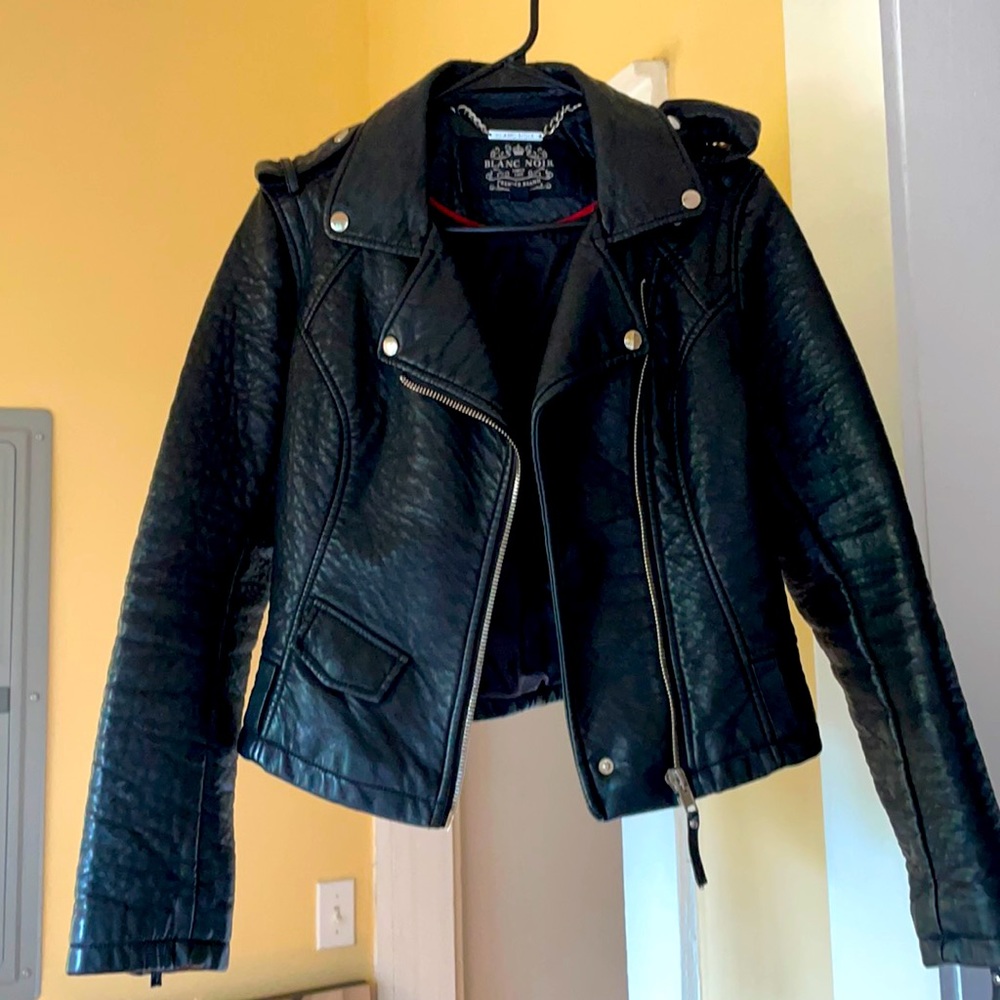 Blanc Noir quality faux leather jacket. M.